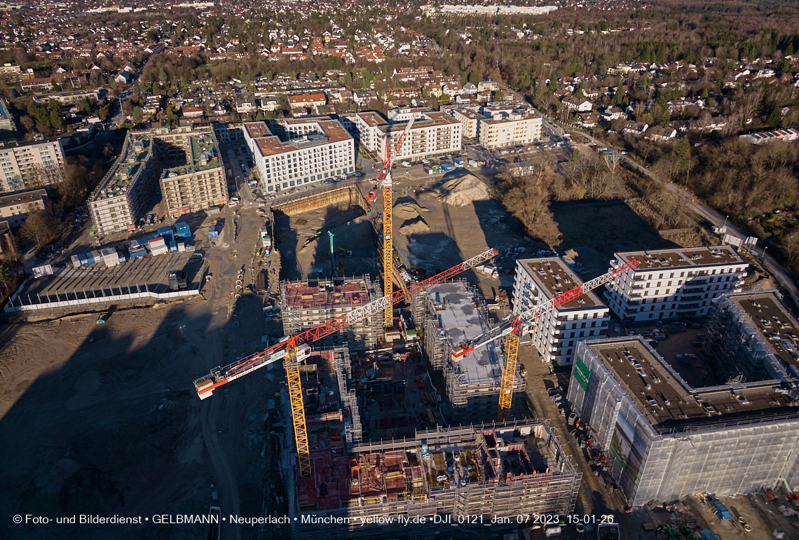 07.01.2023 - Baustelle zum Alexisquartier und Pandion Verde in Neuperlach 07.01.2023 - Baustelle zum Alexisquartier und Pandion Verde in Neuperlach